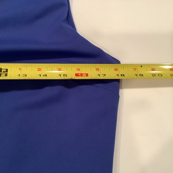 NEW Nicole Miller Blue Fit and Flare Dress Size Large Scalloped Neck Sleeveless - Picture 6 of 10